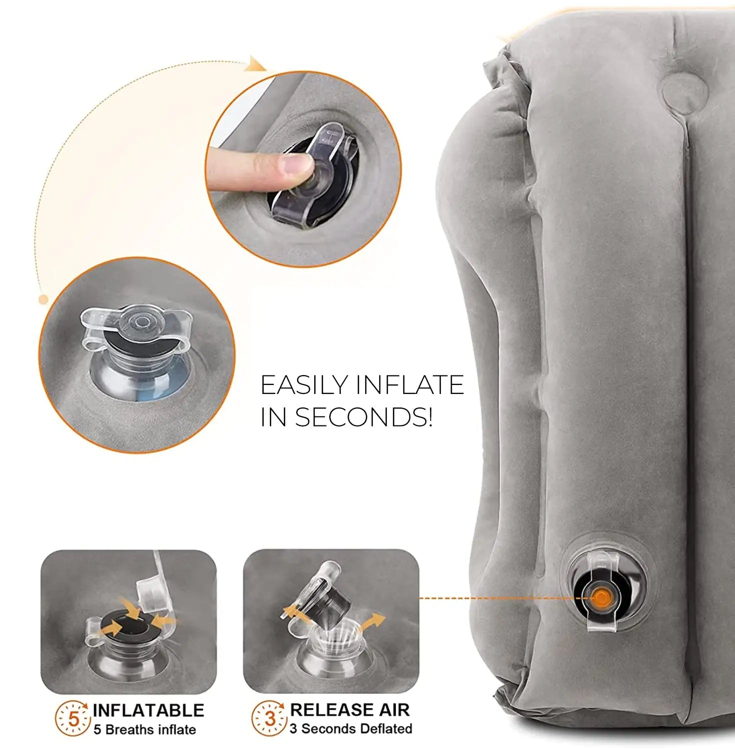 Inflatable Travel Pillow: Compact Comfort - Luxe Crystal