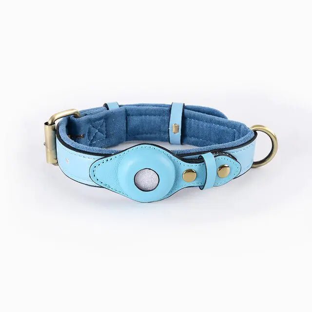 Leather Anti-Lost Dog Collar - AirTag - Luxe Crystal