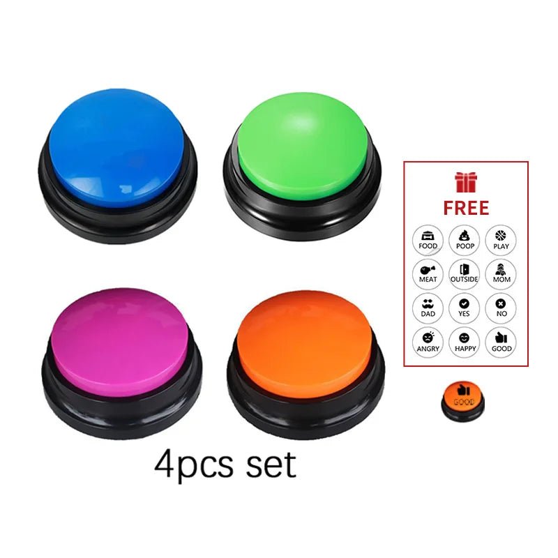 Voice Recorded Dog Communication Button Pack - Luxe Crystal