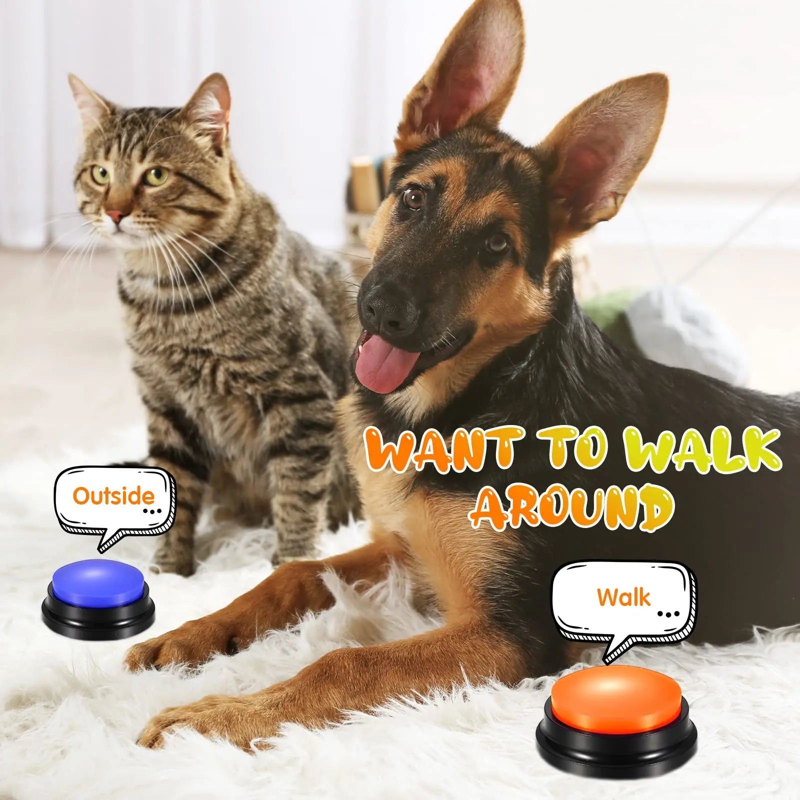 Voice Recorded Dog Communication Button Pack - Luxe Crystal