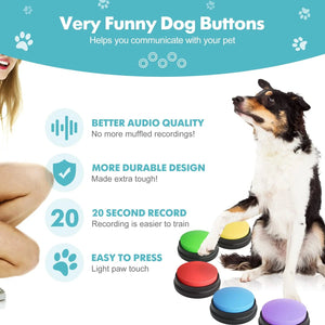 Voice Recorded Dog Communication Button Pack - Luxe Crystal