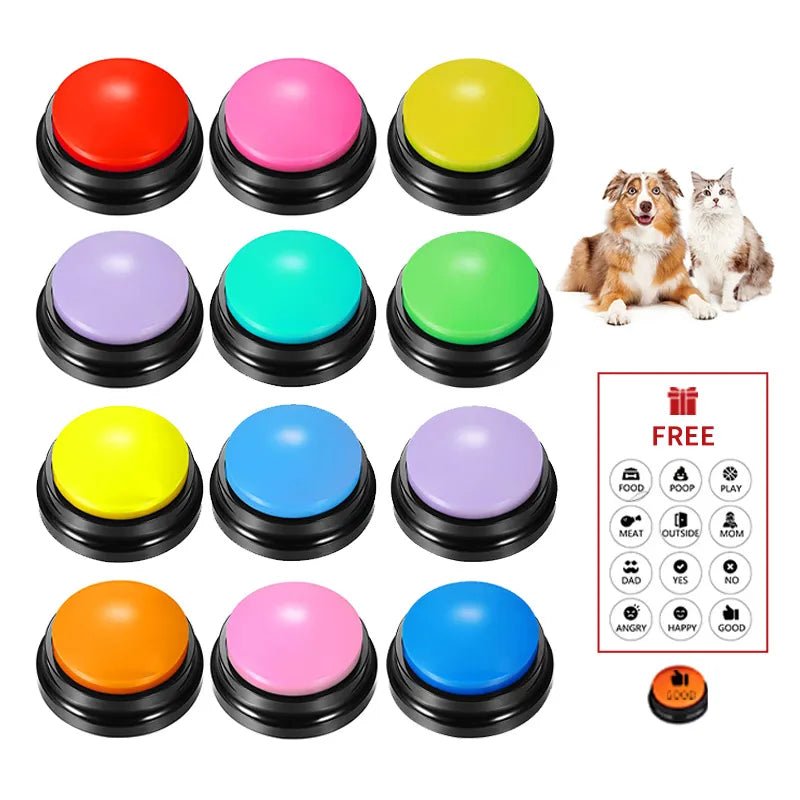 Voice Recorded Dog Communication Button Pack - Luxe Crystal