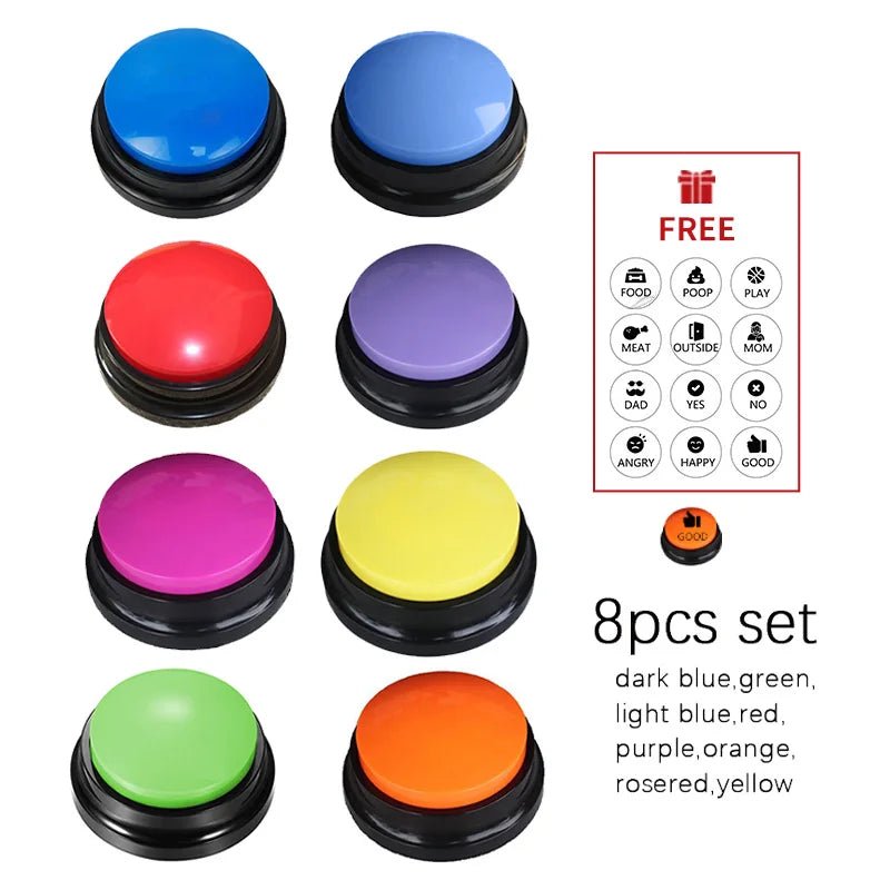 Voice Recorded Dog Communication Button Pack - Luxe Crystal